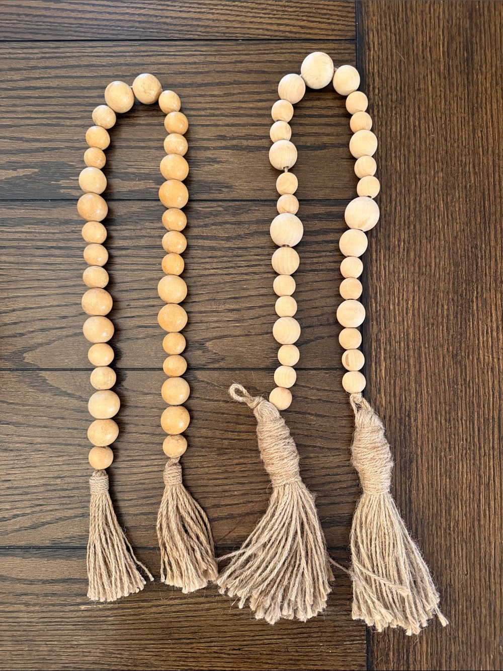 Wood Bead Tassel Garland - Natural Beige (2)